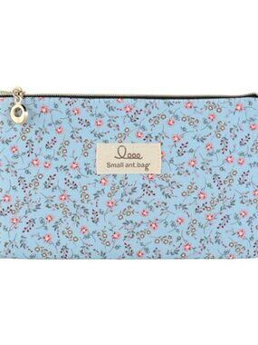 Canvas Floral Makeup Bag Small Zipper Pouch Travel Toiletry Cosmetic Bag